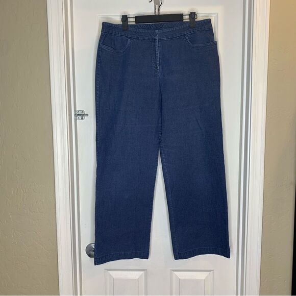Eileen Fisher wide leg jeans Size Large - Picture 1 of 9